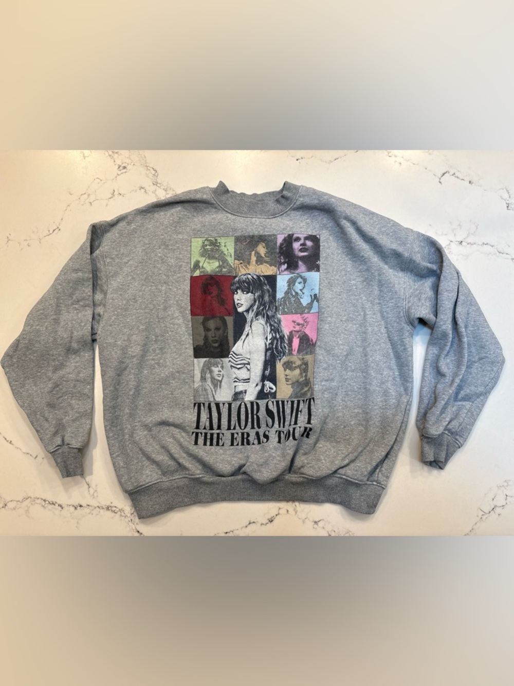 Taylor Swift Official Merch Gray 'The Eras Tour' Graphic Sweatshirt
